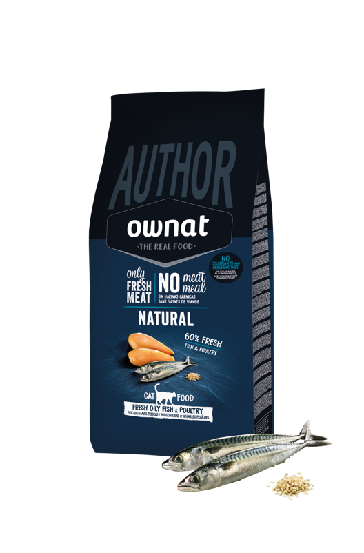 Ownat author - with raw meat of fish and poultry (cat)