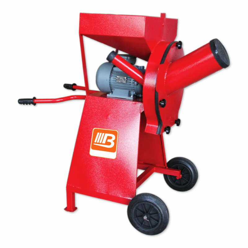 Grain threshing and grinding machine on tires